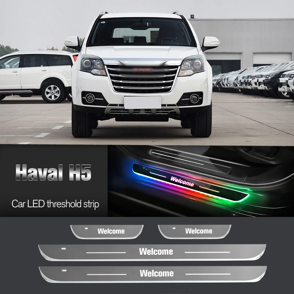 

Car Door Sill Light For Great Wall Haval H5 2009-2015 2011 2012 Customized Logo LED Welcome Threshold Pedal Lamp Accessories