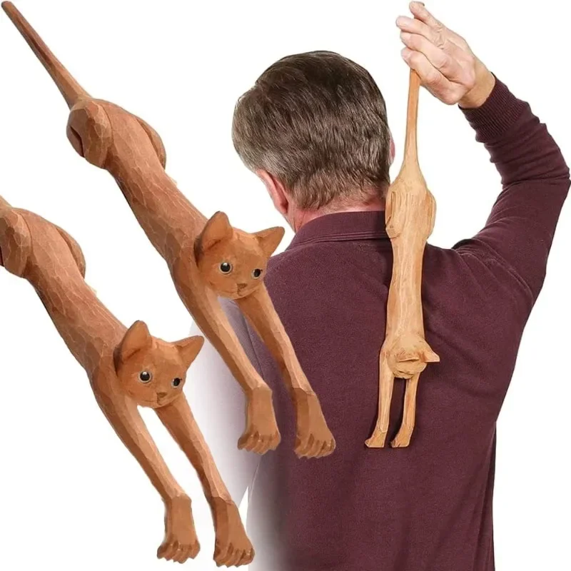 Creative New Cat Shaped Back Scraper Manual Massage Tool Pet Scratch Device Home Decoration Give Elders Gifts