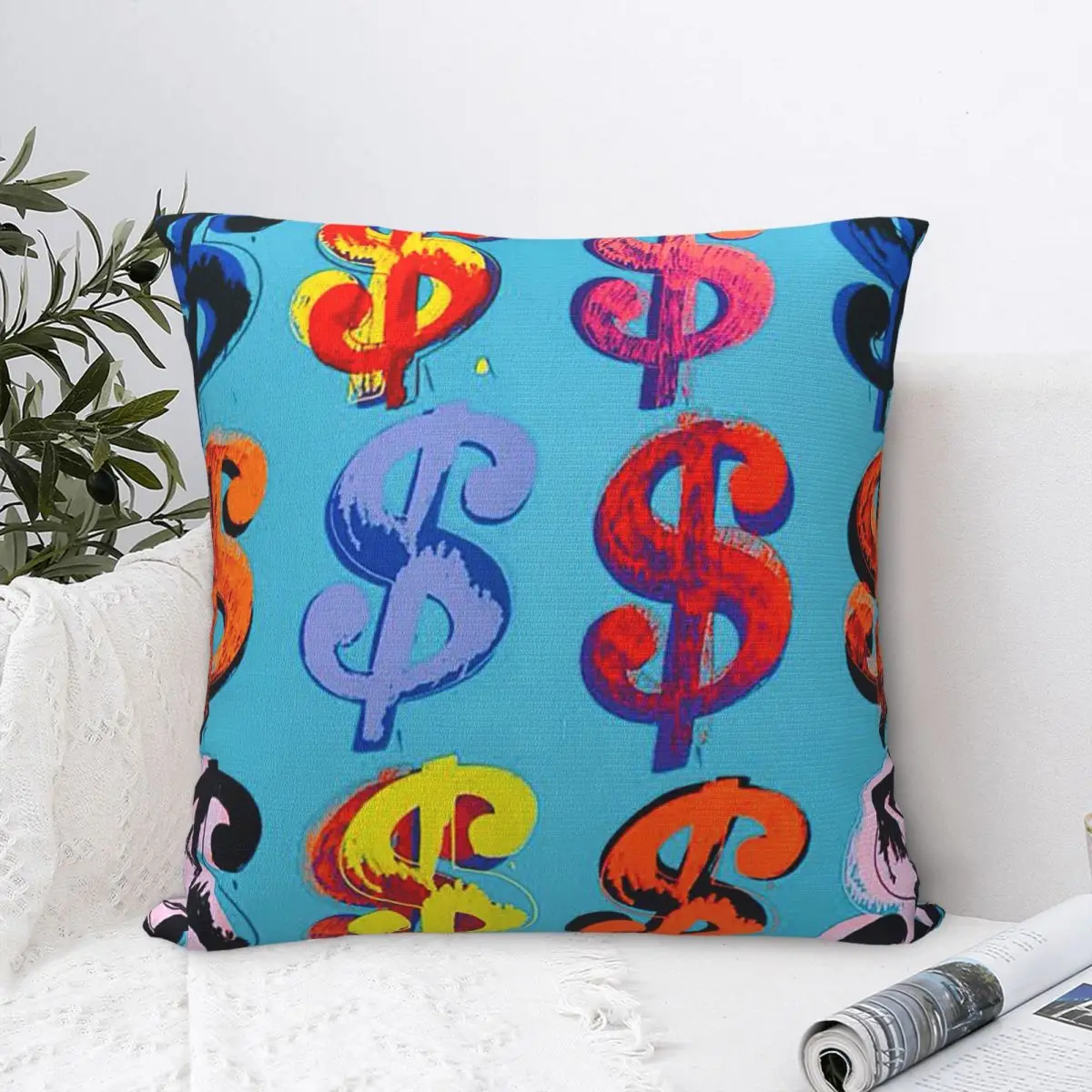 

Dollar Sign Andy Warhol Pop Art Pillowcase Cushion Comfort Throw Pillow Sofa Cushions Used for Home Bedroom Living Room