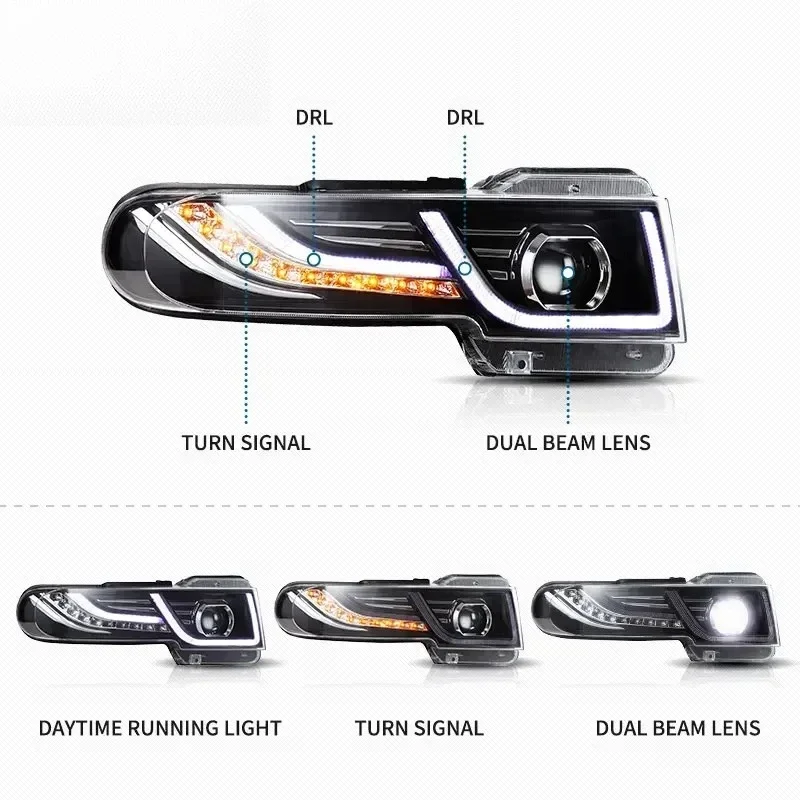 

LED Headlights Head Lamp Car Accessories for Land-Rover Style FJ Cruiser 2007-2014 Dual-Beam Projector