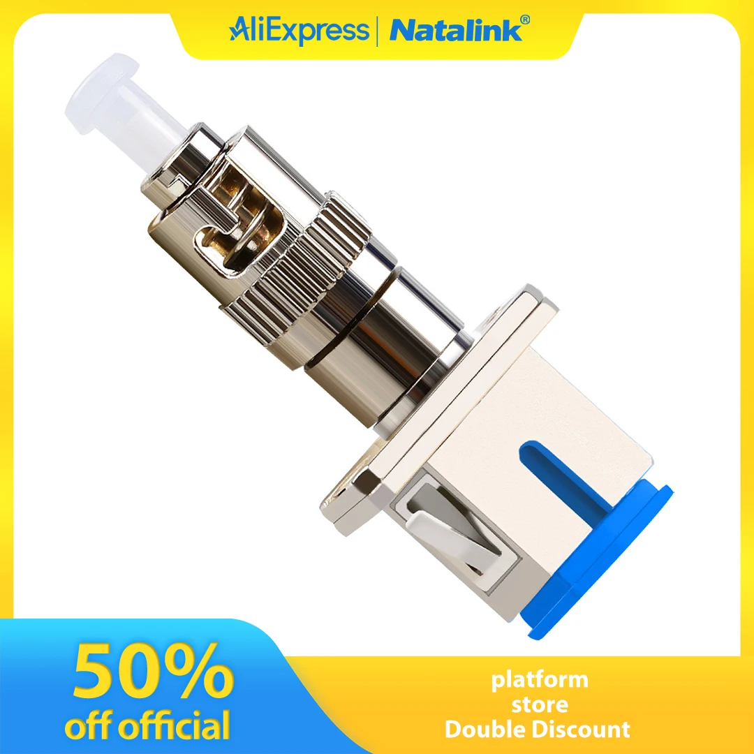Natalink ST/UPC Male to SC/UPC Female Simplex Hybrid Optical Fiber Connector Fiber Flange Single Mode Adapter for FTTH Coupler