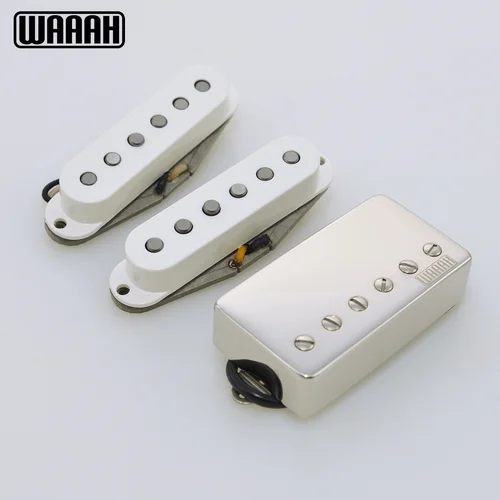 WAAAH Handwound V70 60's HSS pastillas de guitarra de doble bobina Alnico 5 piezas de guitarra de placa inferior gris para reemplazo de guitarra eléctrica