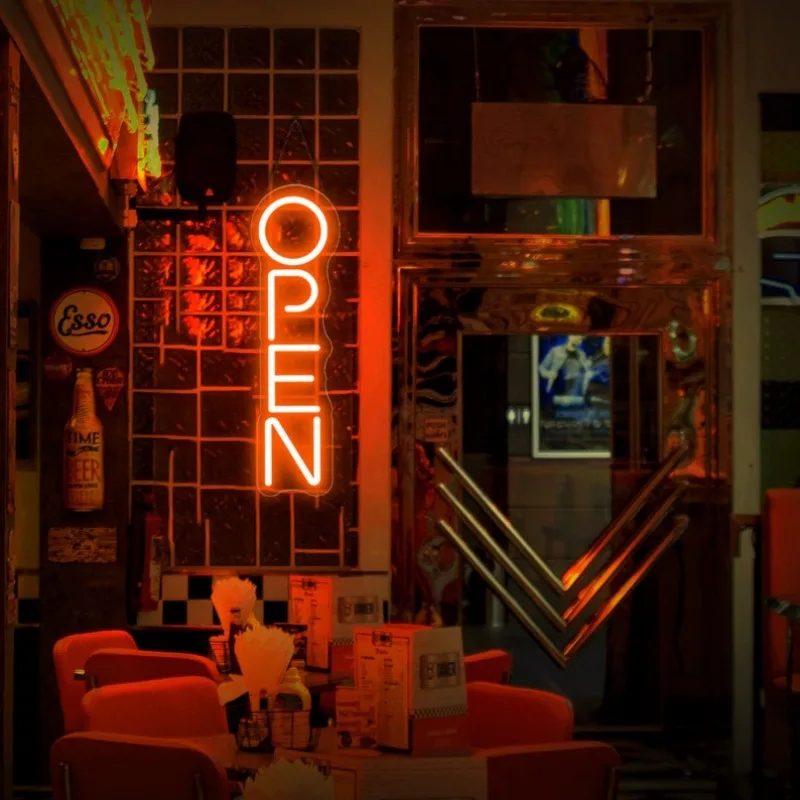 Open Neon Sign LED Night Light USB Powered Business Signboard for Salon Store Shop Coffee Bar Store Wall Decor Neon LED Signs