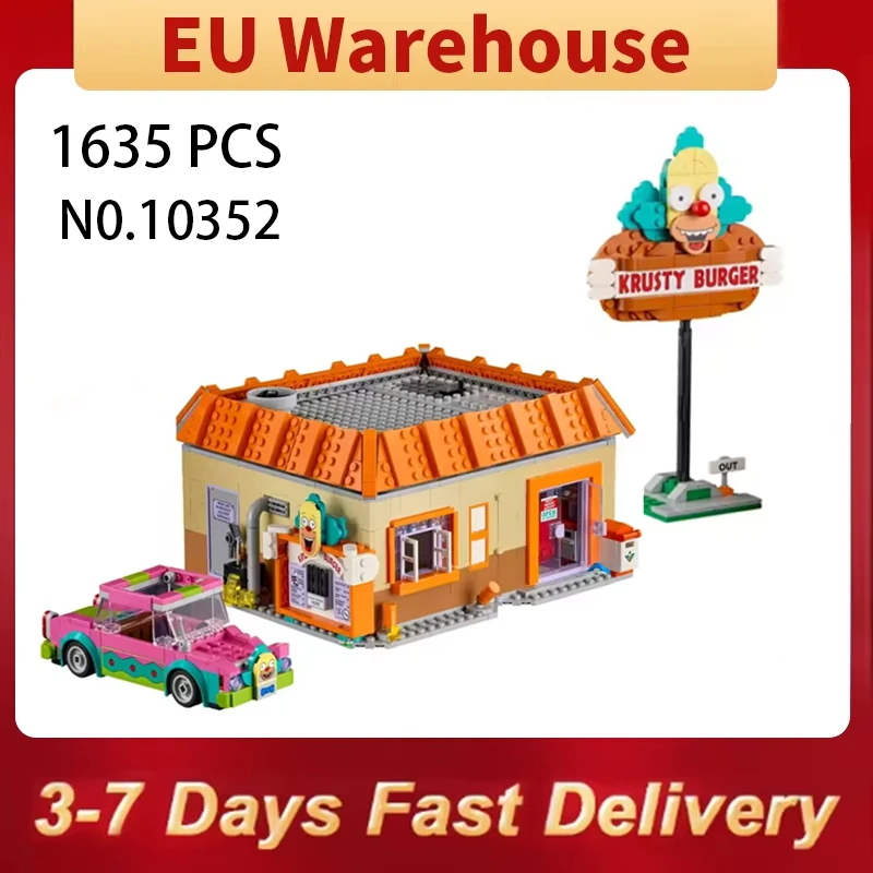 1635 pièces MOC Burger Restaurant modèle ville rue vue idées créatives blocs de construction ensemble jouet pour enfants cadeaux blocs 10352