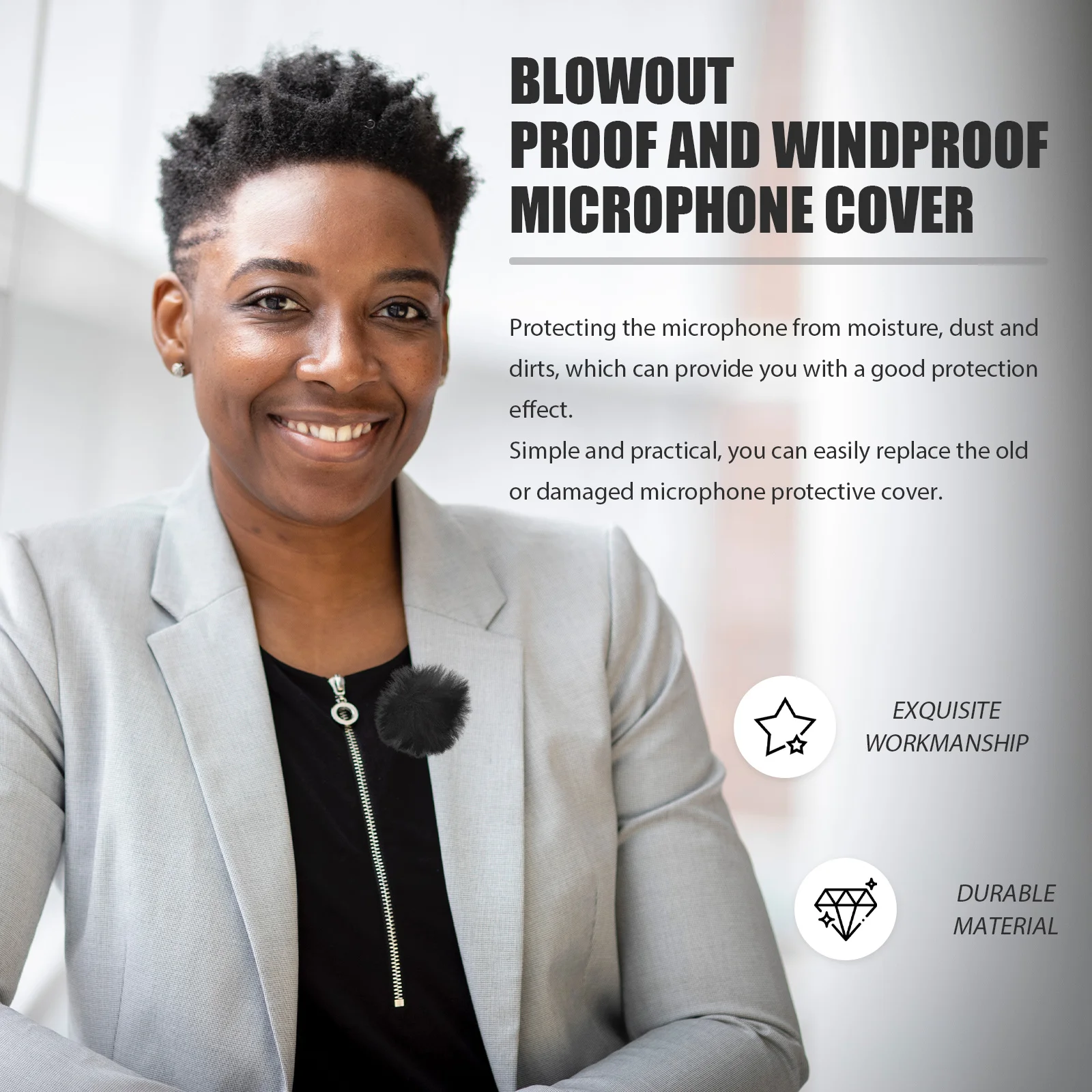 

2pcs Microphone Protective Cover Anti- For Moisture Dust Universal Mic Covers Live Streaming Studio Office Use