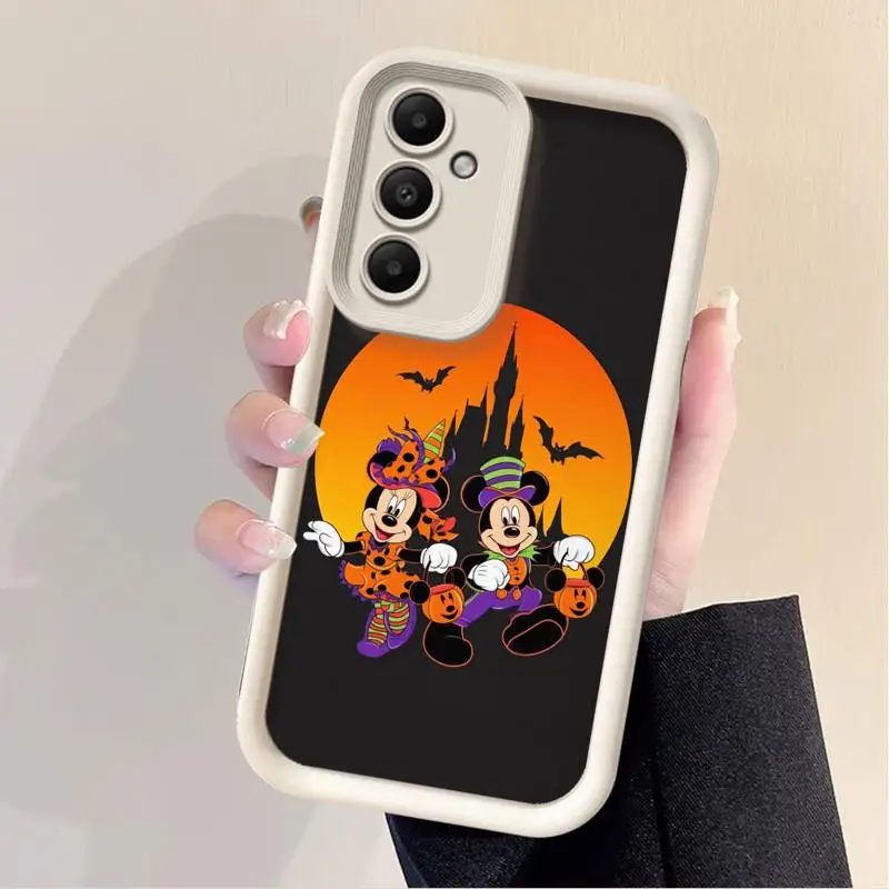 Disney Mickey Minnie Happy Halloween Liquid Phone Case for Samsung Galaxy A55 A54 A53 A52 A35 A15 A51 A14 A12 A34 A32 A71 A22