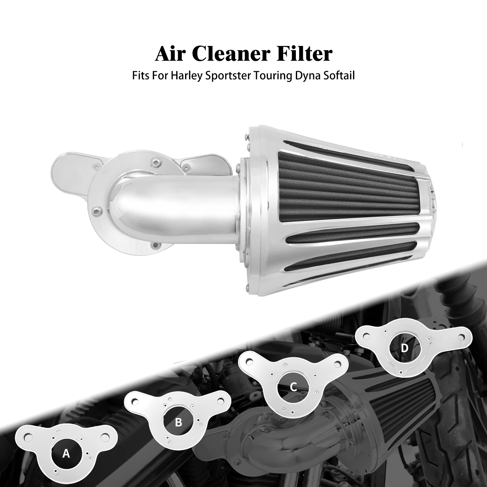 

Motorcycle Air Cleaner Intake Air Filter System Kits For Harley Sportster XL 1200 883 2004-2022 Softail Dyna Touring 2000-2025