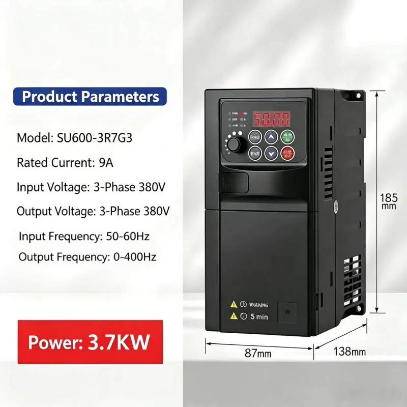 SUSWE VFD 2.2KW, 3.7KW, 5.5KW, 3-fasig 3800V naar 3-fasig 380V motorsnelheidsregelaar omvormer