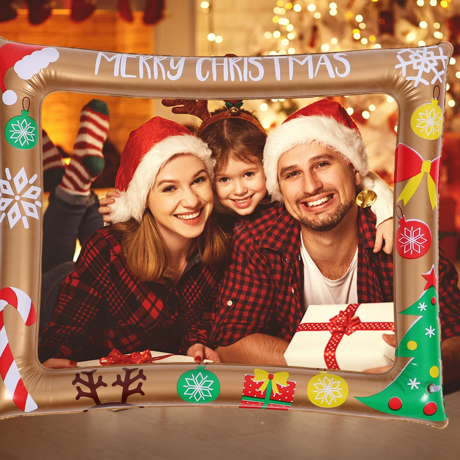 

Inflatable Photo Frame PVC Creative Xmas Decor H held Party Supplies Reusable Props Frames Booth Christmas Selfie