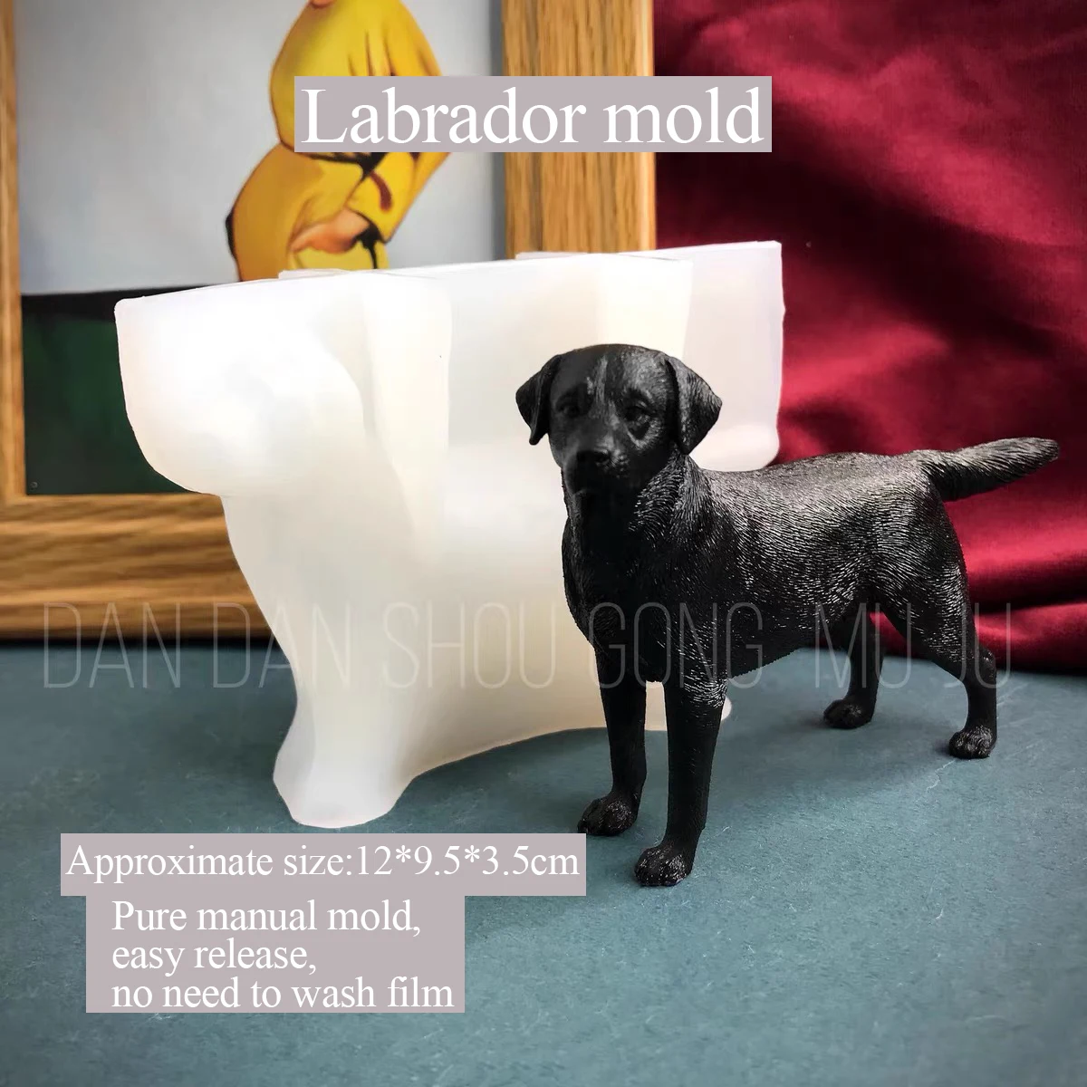 Dog Mold for Aromatherapy Plaster, Three-Dimensional Mold, Cute Labrador Silicone Abrasive, DIY, Drop Glue