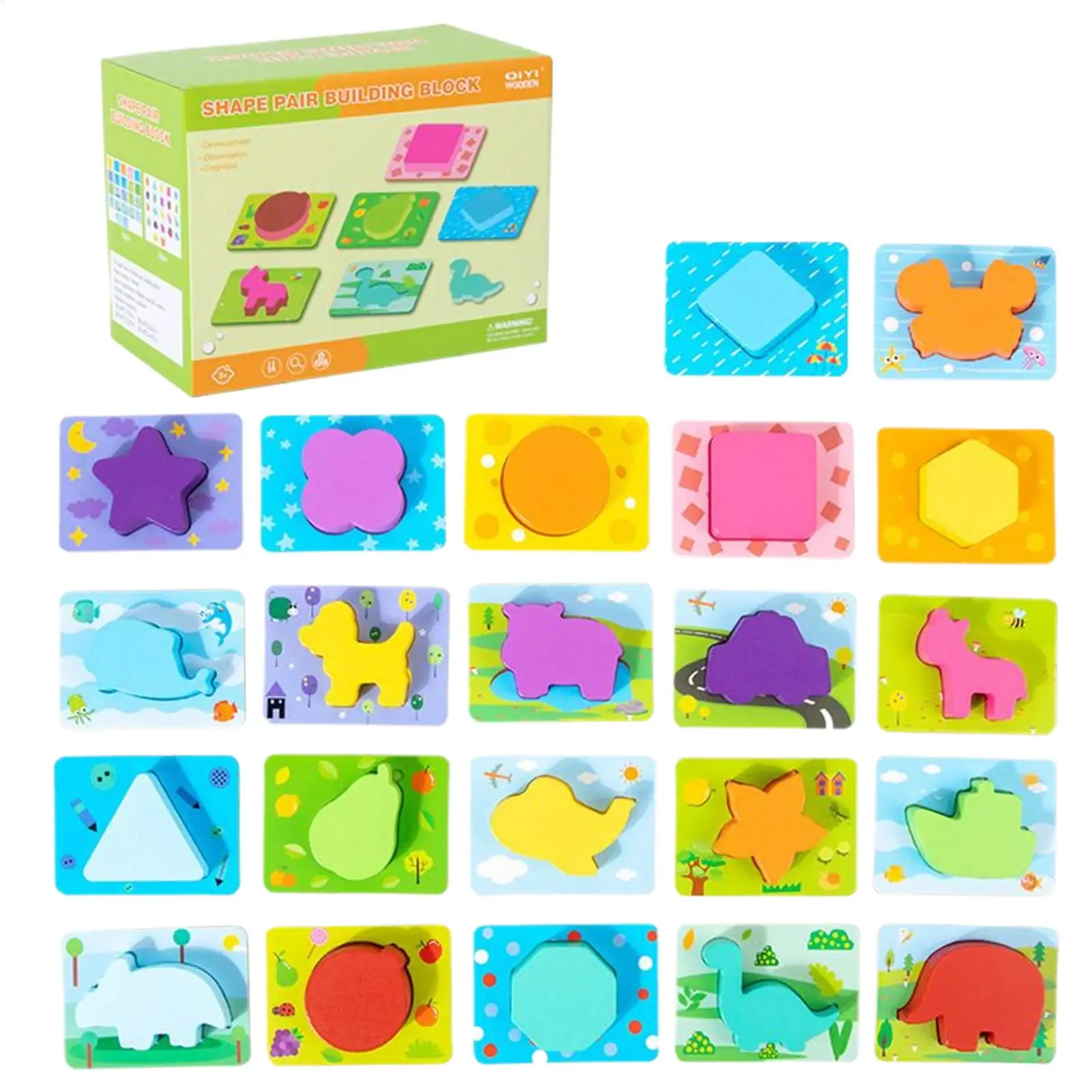 Color Matching Toys Shape Sorting Puzzle Educational Easy-grip Stacking Puzzle Blocks Brain Teaser Sensory Play For Toddler