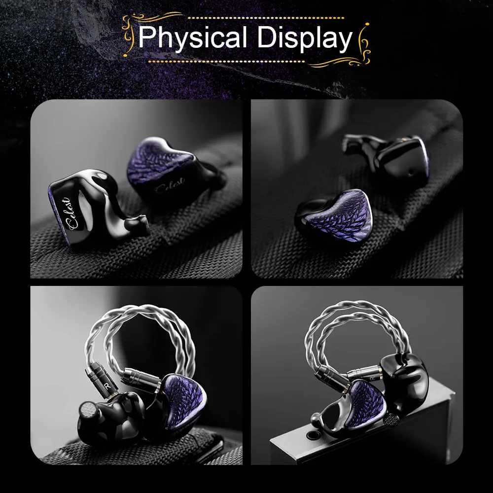 Kinera Celest Wyvern Black 10mm LCP Diaphragm Dynamic Driver In-Ear Monitors HiFi Earphone