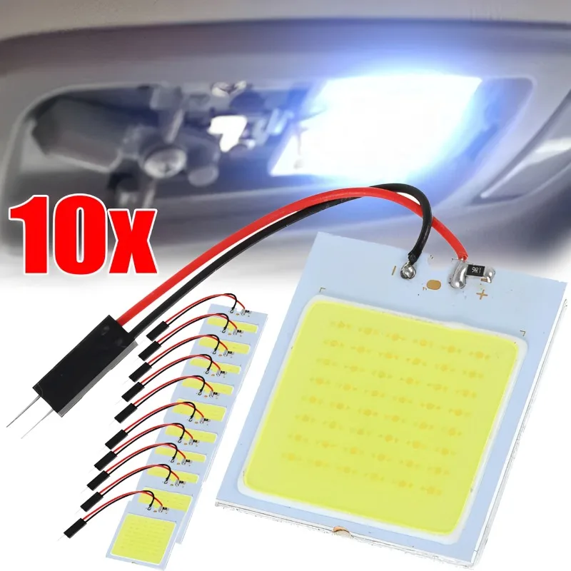 

10-1PCS Automotive Interior Accessories 48LED T10 COB Car Interior Panel LED Bulb Car Roof Light Car Panel Automobiles Light