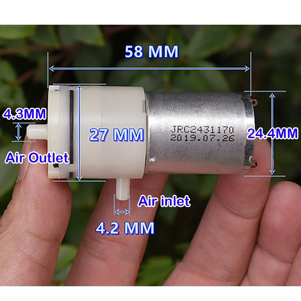 Micro vacuum pump Carbon brush DC6V 370 Motor breast negative pressure pump USB diaphragm air pump 3.2L high flow rate