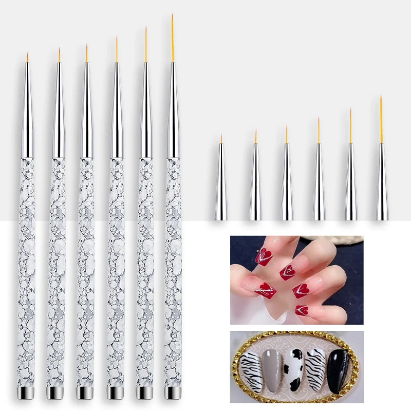 3/5Pcs Marbling Nail Painting Pen Set Nail Art UV Gel Extension Builder Drawing DIY Brush Manicure Tools Design Accessories