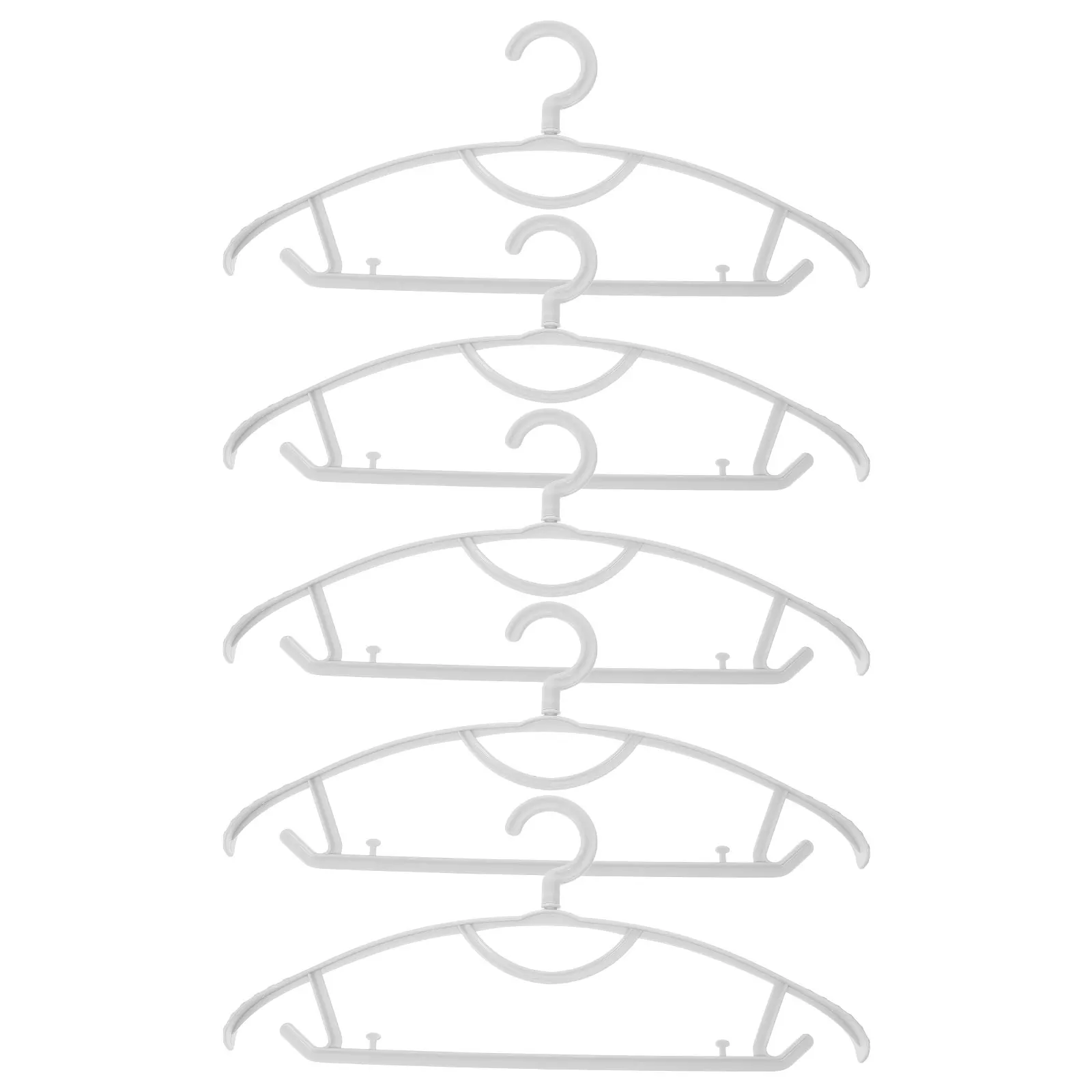 

5pcs Non-Slip Plastic Clothes Hangers Traceless Heavy Duty Household Closet Organizer Pants Hanger Multi-Functional Storage Rack