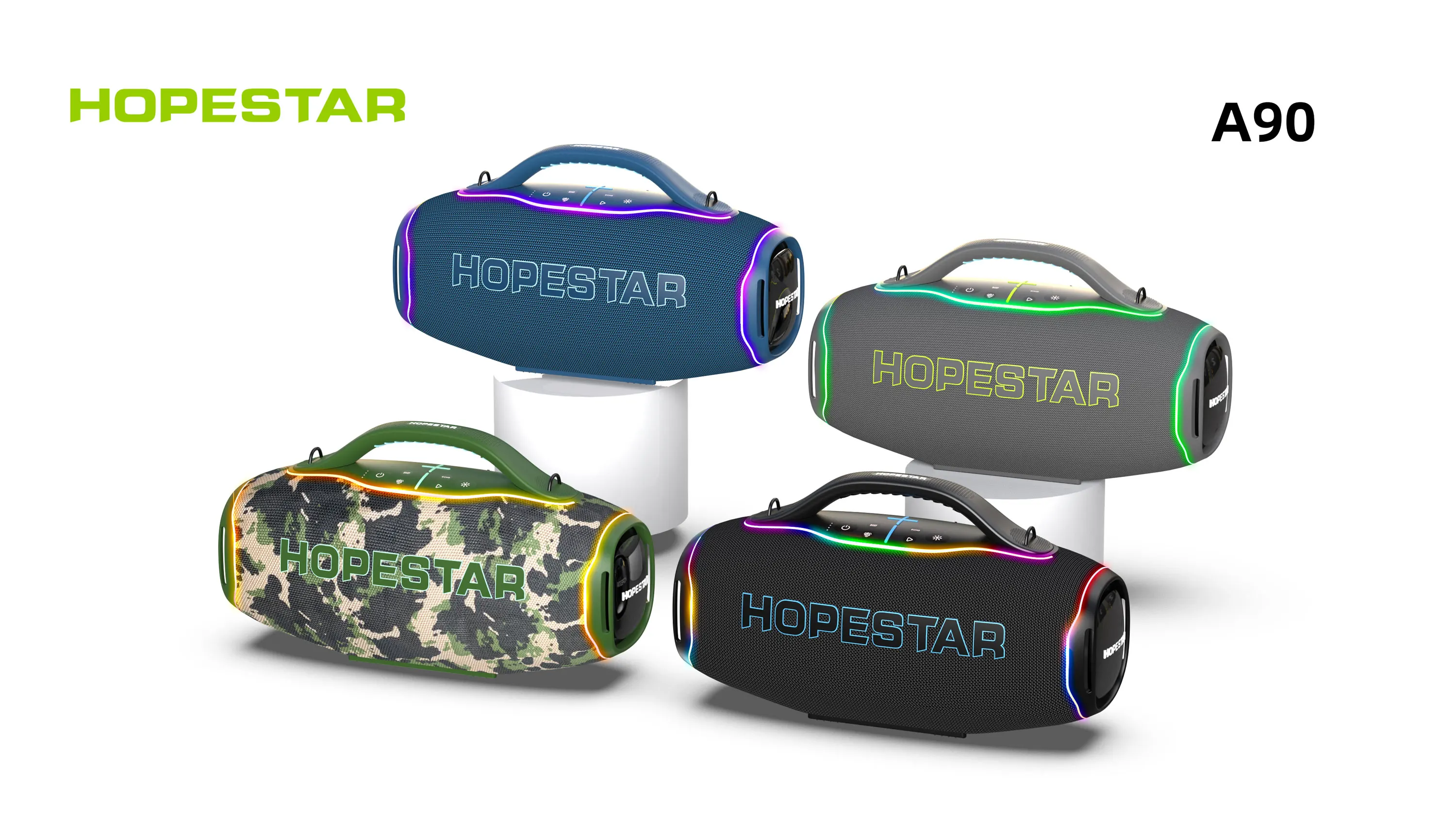 BT Wireless Speaker HOPESTAR A90 700W  Waterproof Outdoor for TF Card TWS FM Radio LED Home Theatre Party