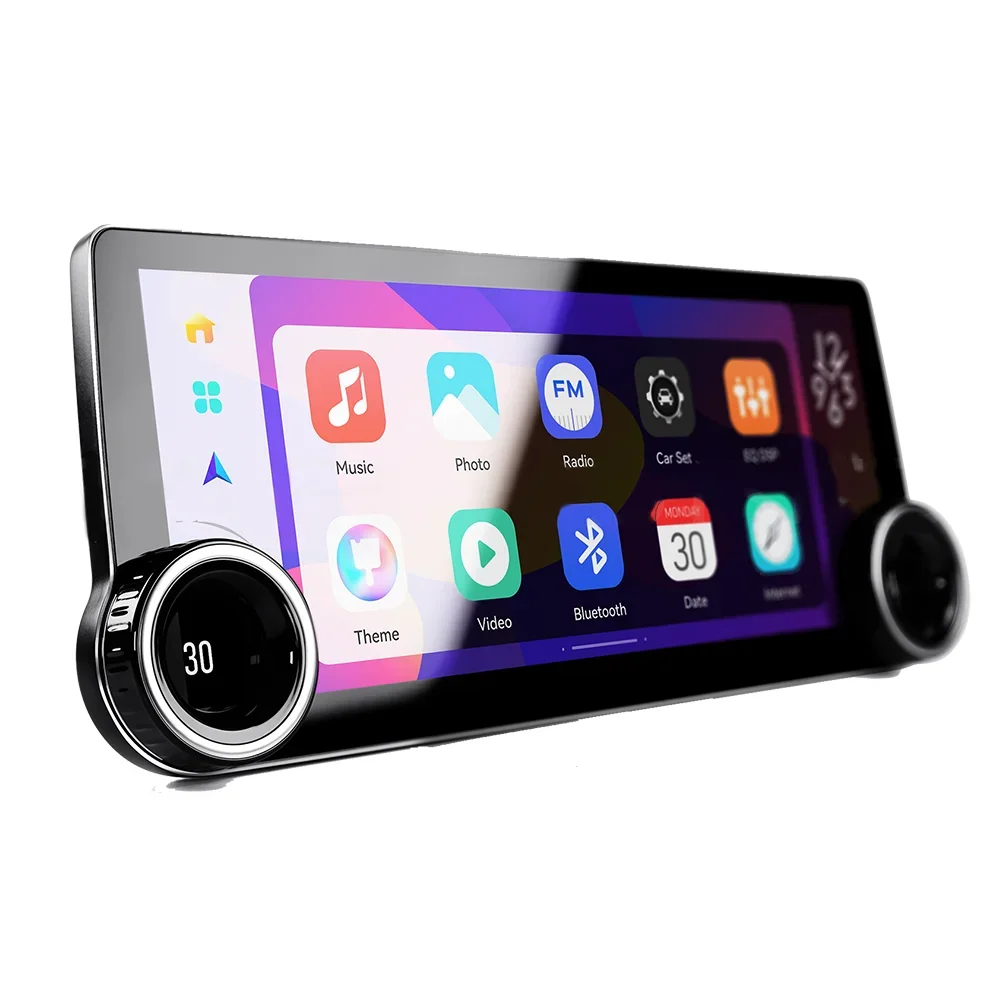 Android Car Stereo 12.3 Inch Double Knob Car DVD Player Navigation GPS Multimedia Car Radio With Fm Bt 360 Panorama AHD DSP 4G