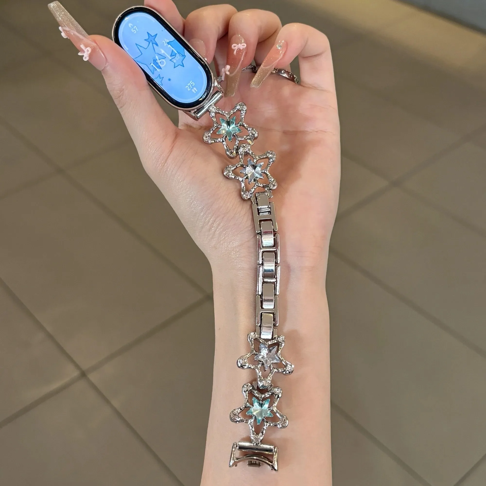 

Металлический ремешок для iWatch с пентаграммой, украшенной бриллиантами, 38 мм, 40 мм, 41 мм, 42 мм, 44 мм, 45 мм, 49 мм, модный ремешок