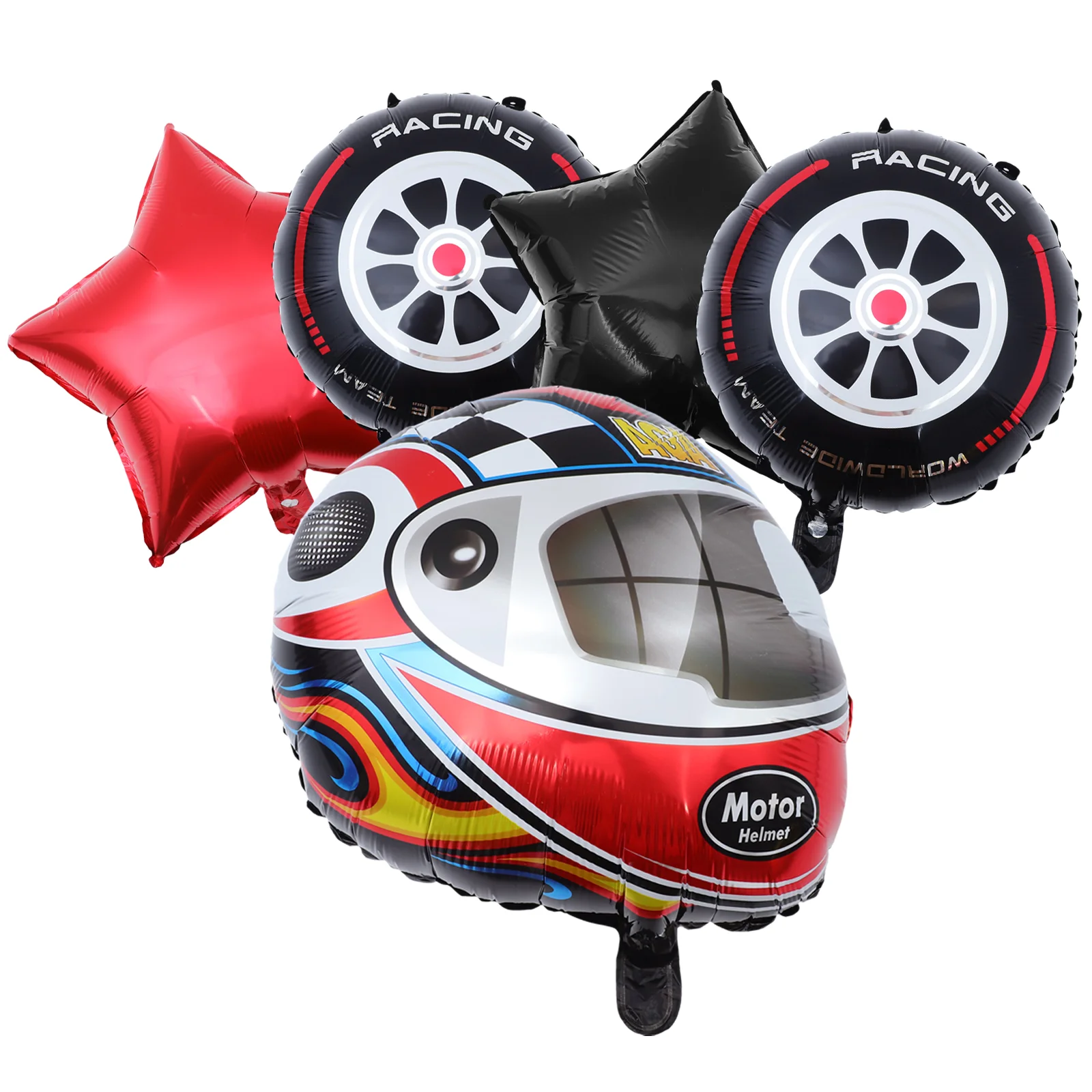 Happy Birthday Decorations Balloons Racing Car Party Hanging Aluminum Film Themed Supply