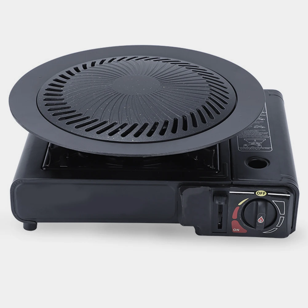 

Round Outdoor BBQ Pan 32cm Stove Top Grilling Plate Nonstick Tray for Meat Vegetables Portable Kitchen Barbecue Tool