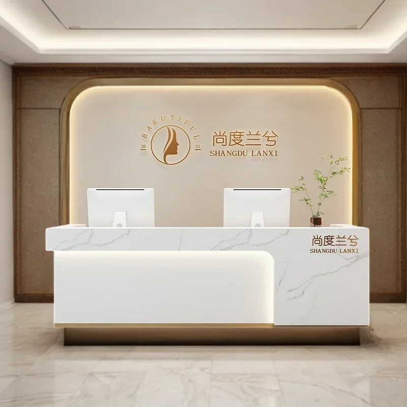 

Grocery Store Counter Furniture Luxury Reception Desk Modern Restaurant Front Table Administrator Stand Hairdressing Minimalist