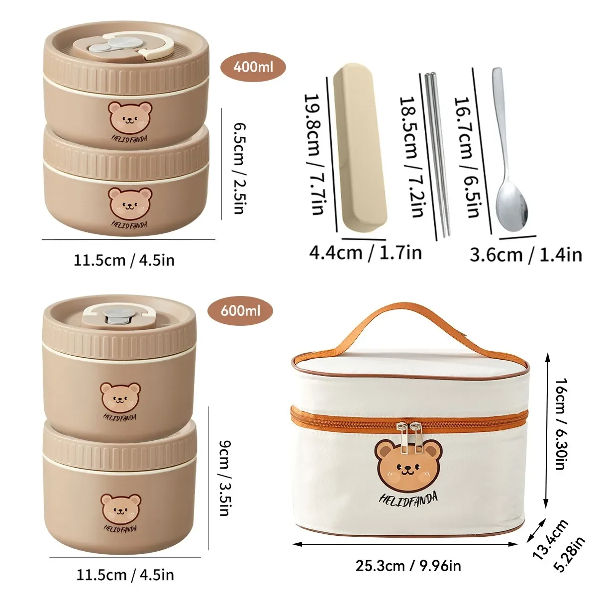 Draagbare, geïsoleerde lunchbox voor kinderen en studenten, schattig rond model, gemaakt van 304 roestvrij staal, thermische lunchbox met handvat, kan worden verwarmd.