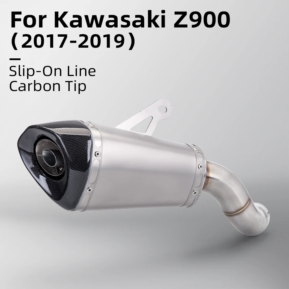 

Slip-on Motorcycle Exhaust Middle Tail Link Pipe Escape Moto Carbon Muffler Connect Original Positio For Kawasaki Z900 2017-2019