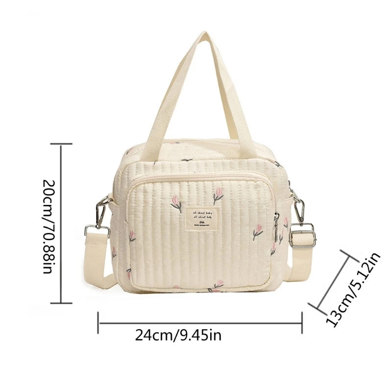 Infants Nappy Bag Large Capacity Storage Case Shoulder Bag with Elegant Embroidery for Outings & Storing Baby Essential 1560