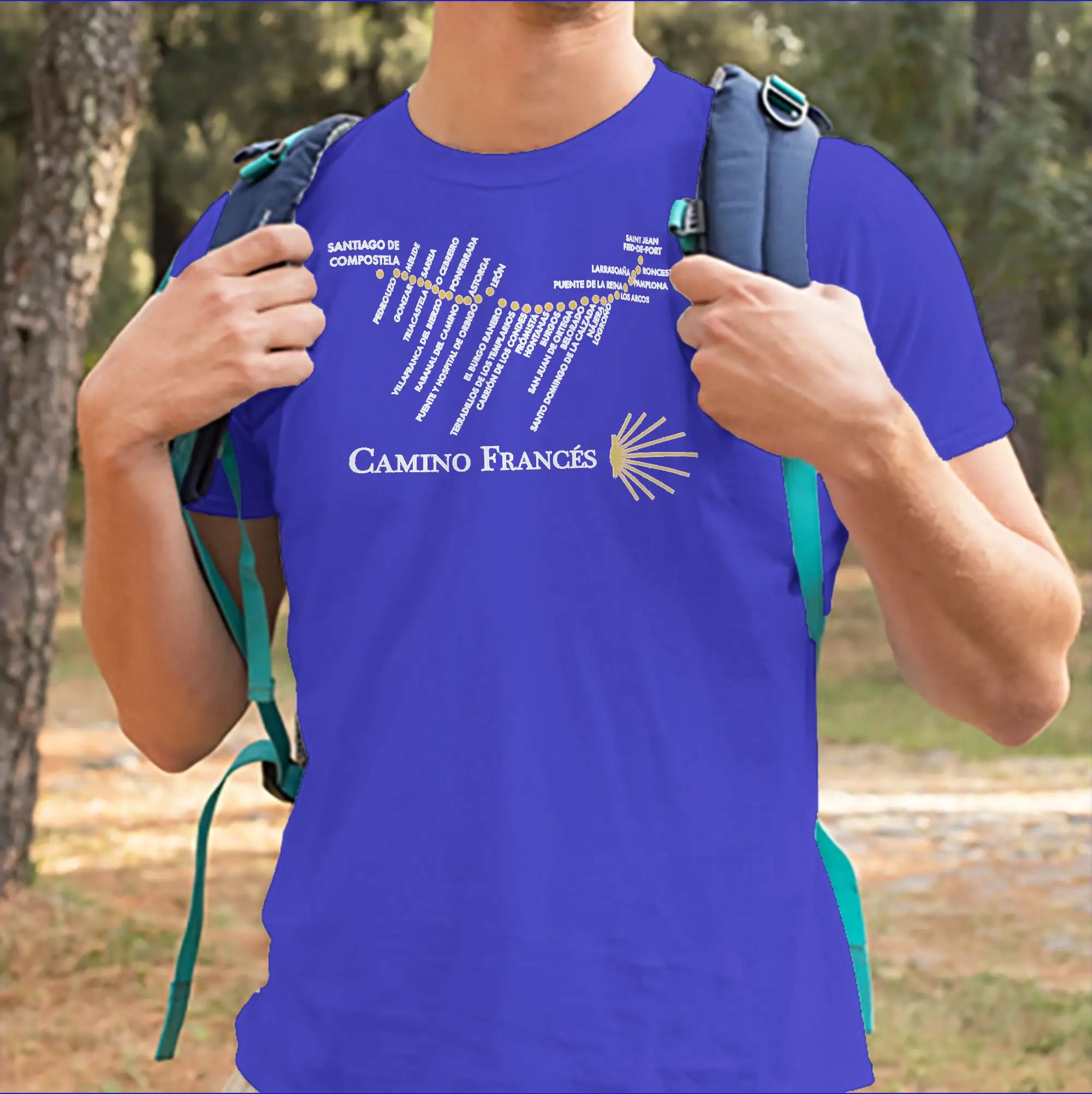 Camino de Santiago Frances T-Shirts for Men Women Pure Cotton Tee Shirt Crew Neck Short Sleeve T Shirt Birthday Present Clothing