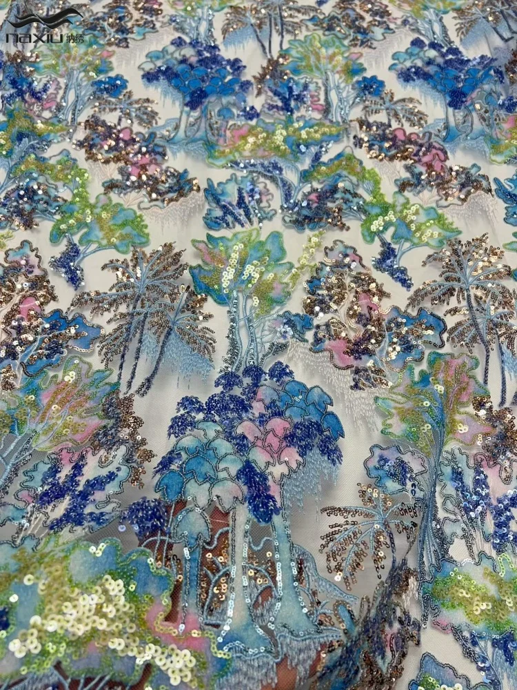 

Madison 5 Yards Luxury African Sequins Lace Fabric 2026 High Quality Nigerian Lace French Tulle Lace Fabric Party Dress