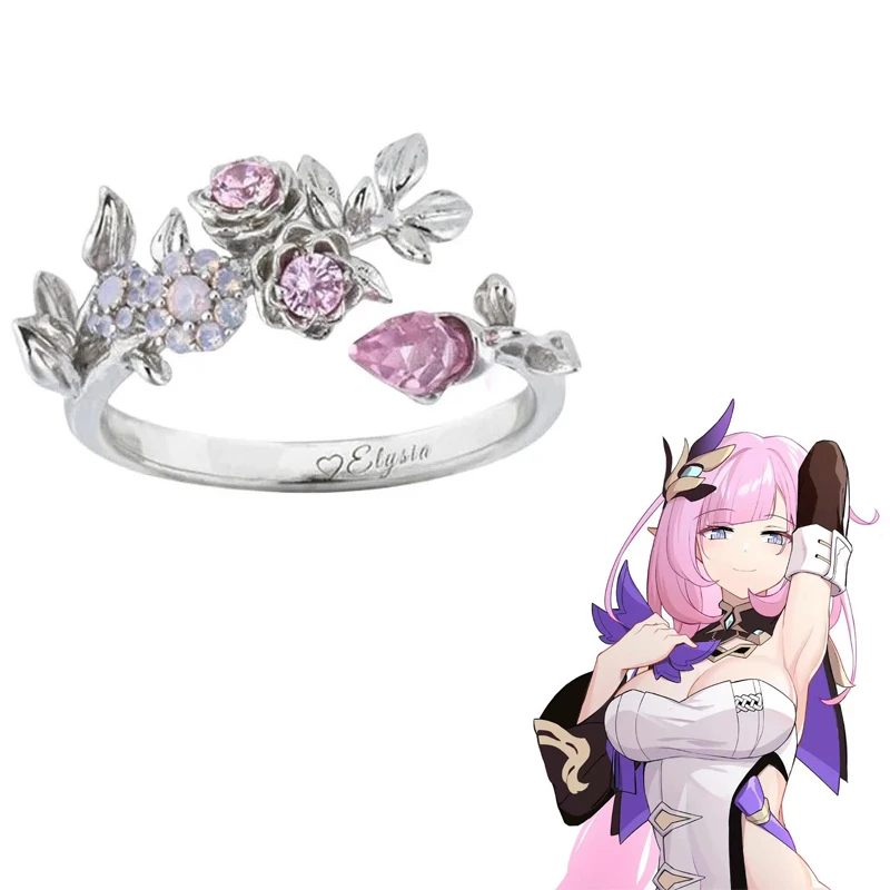 Game Honkai Impact 3 Ring Elysia Cosplay Unisex Adjustable Opening Rings Jewelry Accessories Props Gifts