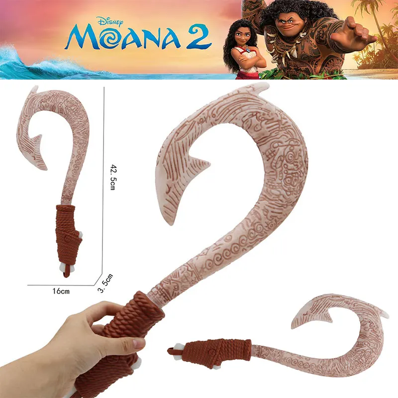 Cartoon Ocean Adventure Moana Fish Hook Knife Cosplay Maui Weapon with Light Children's Role Playing Prop Christmas Gift Toy Kid