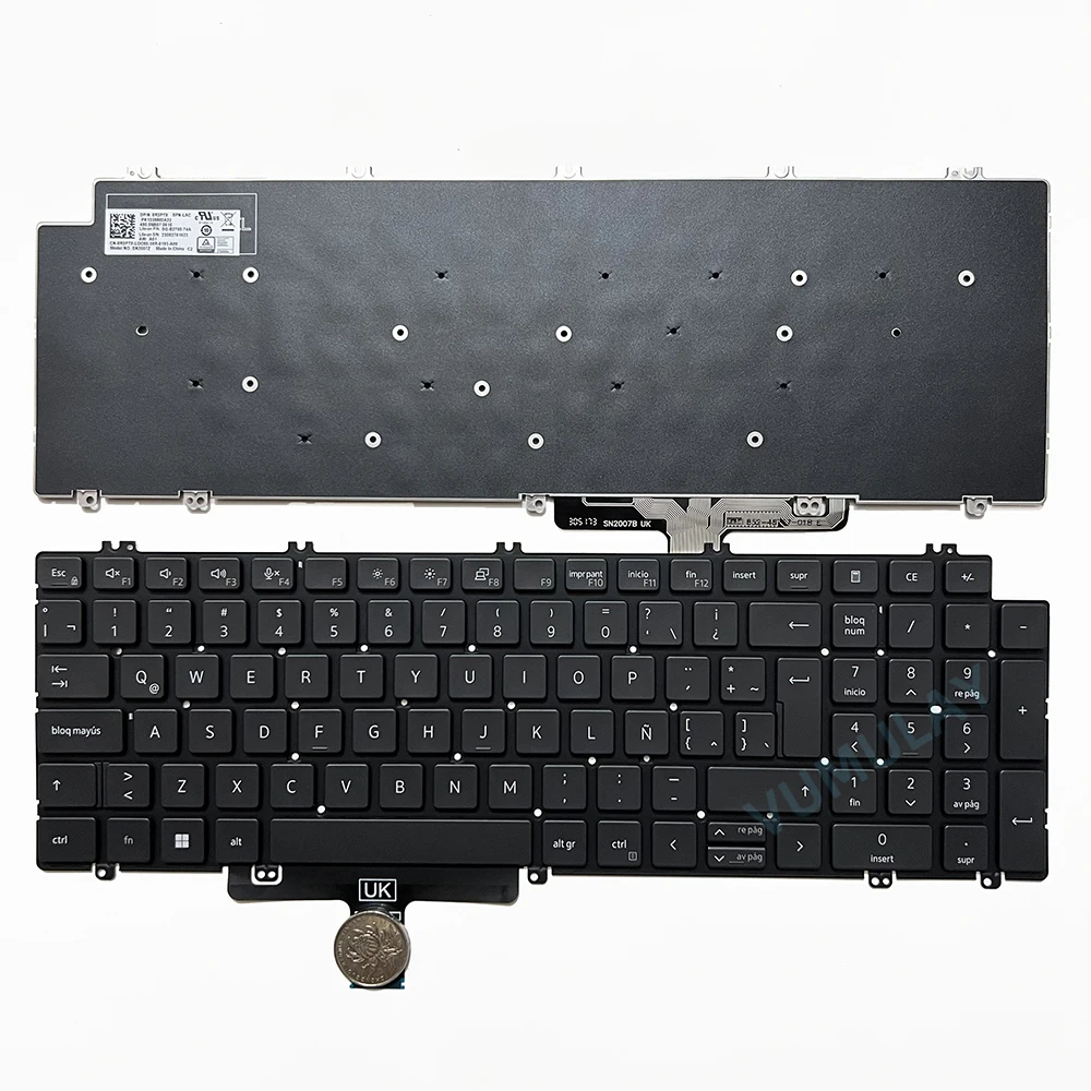 Latin Backlit Keyboard for DELL Latitude 5520 5521 5530 5531 3540 5540 Precision 3560 3561 3570 3571 7770 7780 7670 0TW8VM