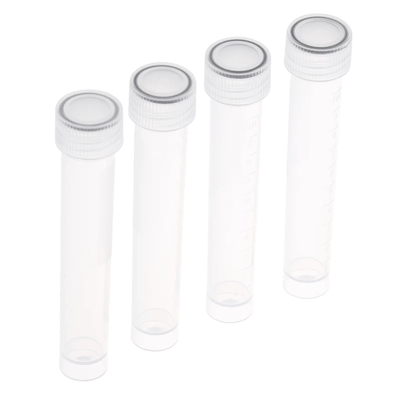 20Pcs 10ml Plastic Test Tubes Vials Sample Container Powder Craft Screw Cap Bottles