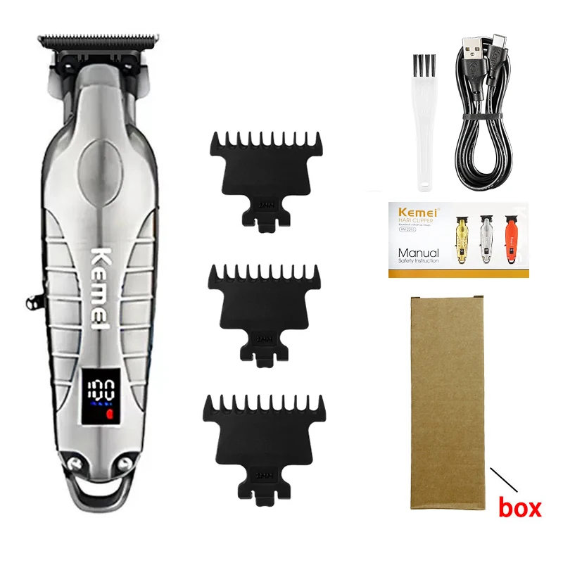 Kemei KM-2293 Originele elektrische tondeuse Oplaadbare tondeuse LCD-scherm Kapper Professionele snijmachine