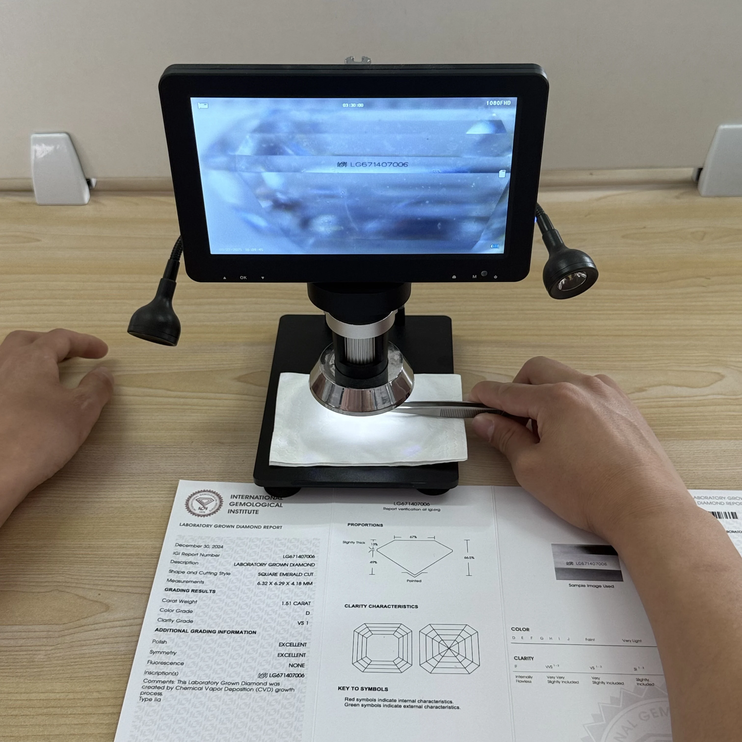 0.5-6.0ct IGI معتمد Asscher Cut Lab خلق الماس DE HPHT/CVD مختبر نمت الماس للمجوهرات المصنوعة #4