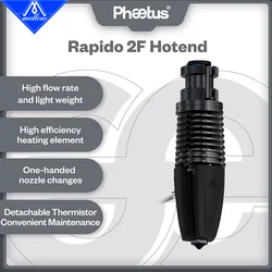 Phaetus Rapido 2F Hotend PT1000 Hardened steel nozzle For DDG Bowden CW2 Extruder BLV Voron VzBoT Replace Dragon Hotend