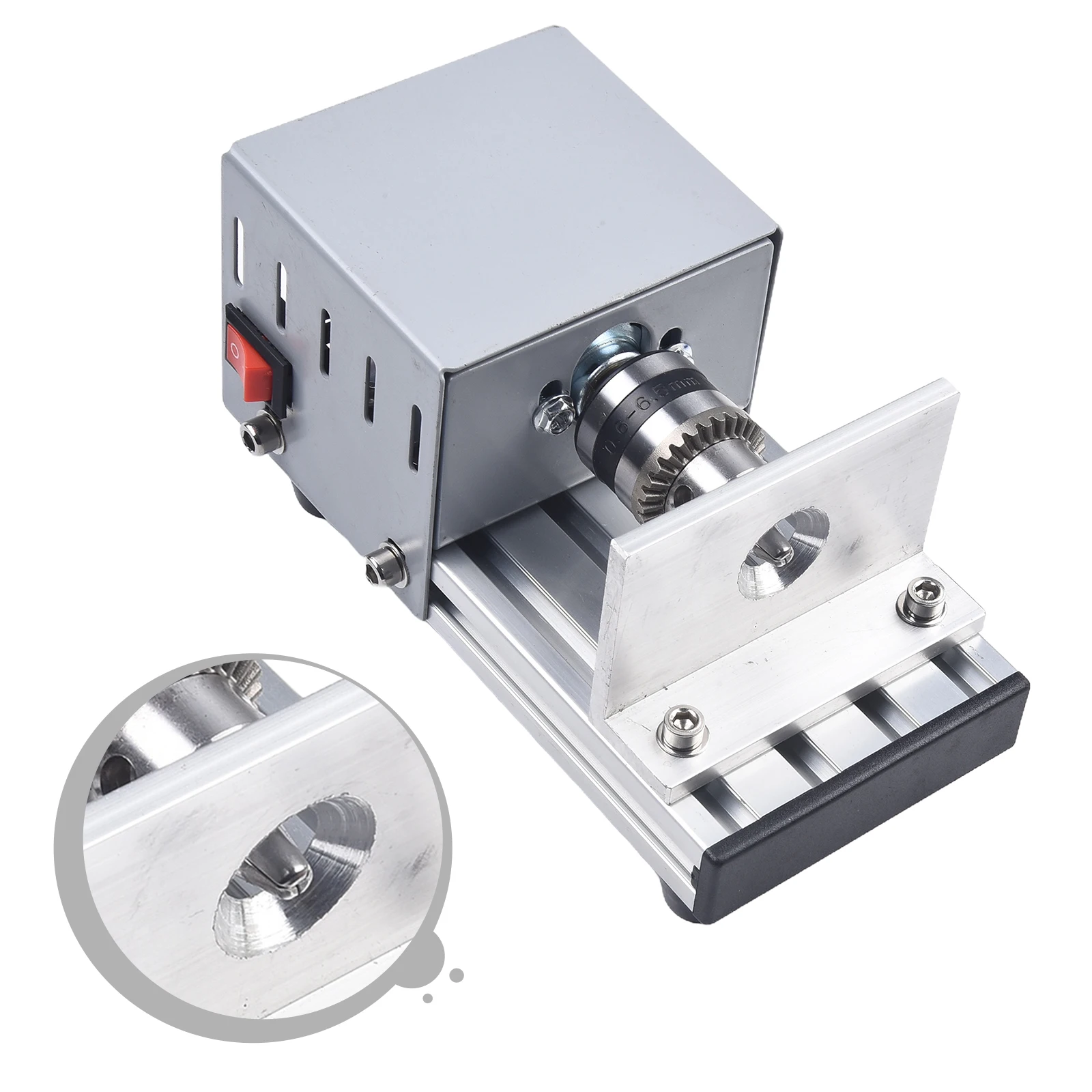 Lathe Beads Machine 96W 5000-10000Rpm Woodworking DIY Grinding Polishing Drill Rotary Tool With Aluminum Alloy Base For Home Cra