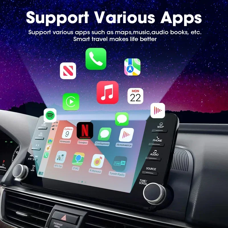 Original Mini Wireless Carplay&Android Auto 2 In 1 AI Box For Kia Audi Toyota Mazda Nissan Camry Suzuki Ford Opel Universal Car