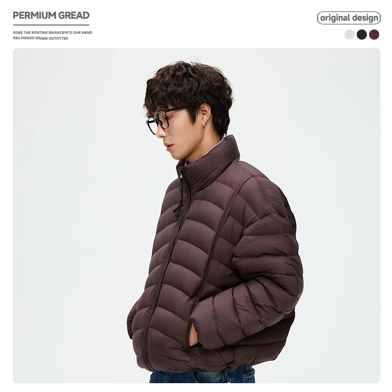 

Unisex Stand-Up Collar 90% White Duck Down Puffer Jacket | Quilted Design, High Fill Power, Winter Essentials