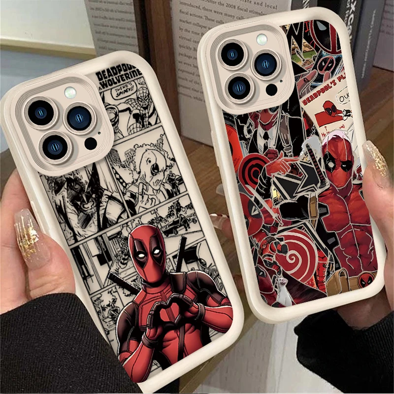 Funda de teléfono Marvel Comics Deadpool para iPhone 17 Air 16 16E 15 14 13 12 11 Pro Max X XS X S Max XR SE 2020 SE4 7 8 funda de silicona