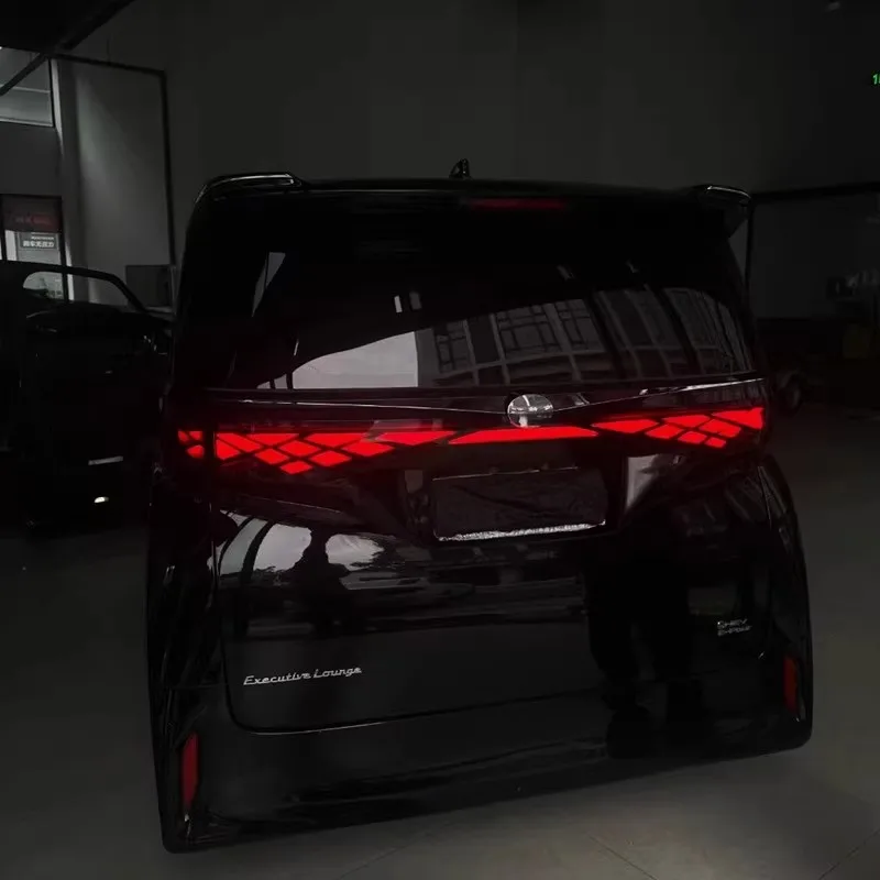 عكس ضوء الفرامل من خلال مجموعة مصابيح لسيارة Toyota Alphard Vellfire 40 الضوء الخلفي المعدل مع إشارة الانعطاف الديناميكية