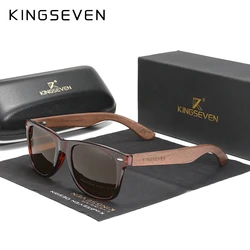 KINGSEVEN Brand Walnut Sunglasses Wood Polarized Men's Glasses Handmade Gifts UV400 Eye Protection Glasses Retro Driving Eyewear