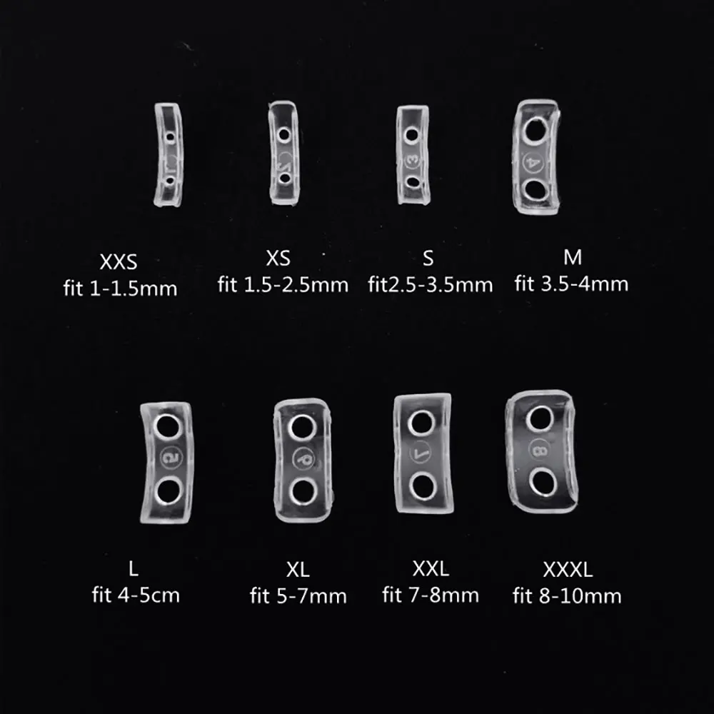 For Fun-ajustador de tamaño de anillo transparente Invisible de silicona, 8 tamaños, calibrador de anillo reductor de anillos sueltos, se adapta a cualquier anillo, herramientas de joyería
