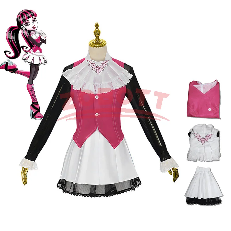 Disfraz de Cosplay de Draculaura de Monster Fantasy High, Disfraz de Spectra Vondergeist, Traje de Halloween para Mujeres Adultas