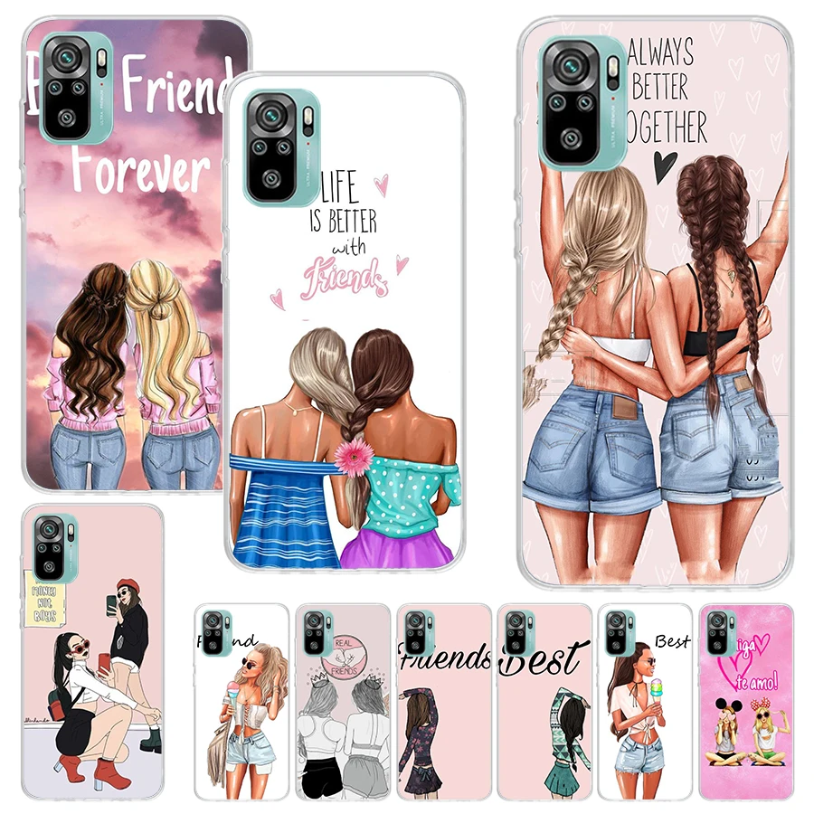 Girls Best Friends Forever BFF Print Soft Case for Xiaomi Redmi 12 12C 10 10A 10C 9 9A 9C 9T 10X Phone Shell 8 8A 7 7A 6 Pro 6A