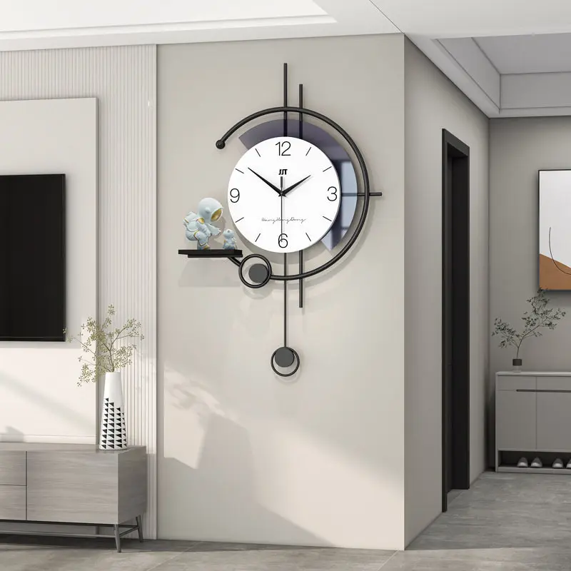 White Unique Wall Clock Fashion Elegant Round Design Living Room Digital Clock Modern Nordic Horloge Murale Home Decor Items