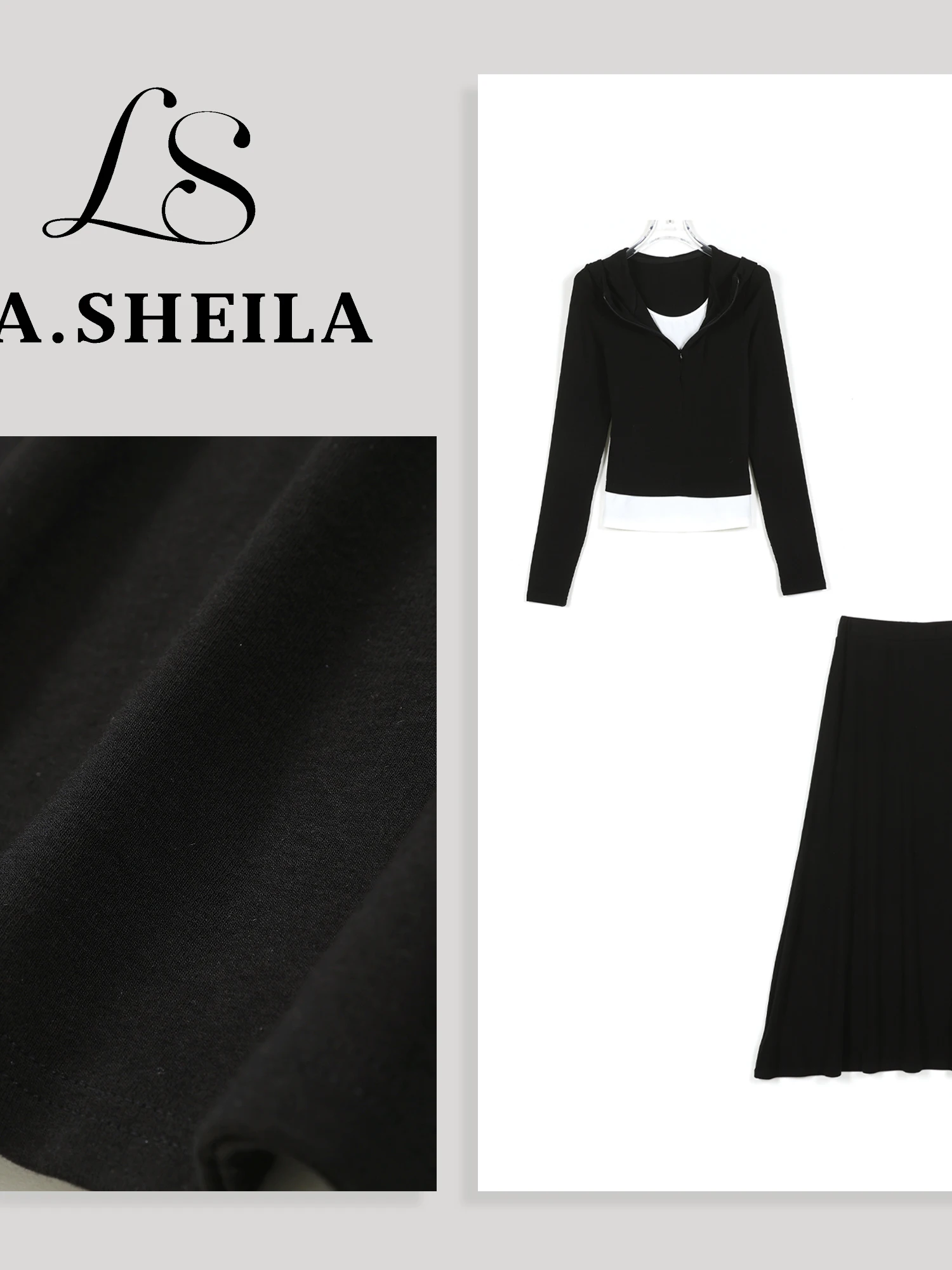 

Ultra Comfortable Faionable Two-Piece Set eila Autumn Winter New Sle Top And f Skirt Casual Sle Long Sve Women'...