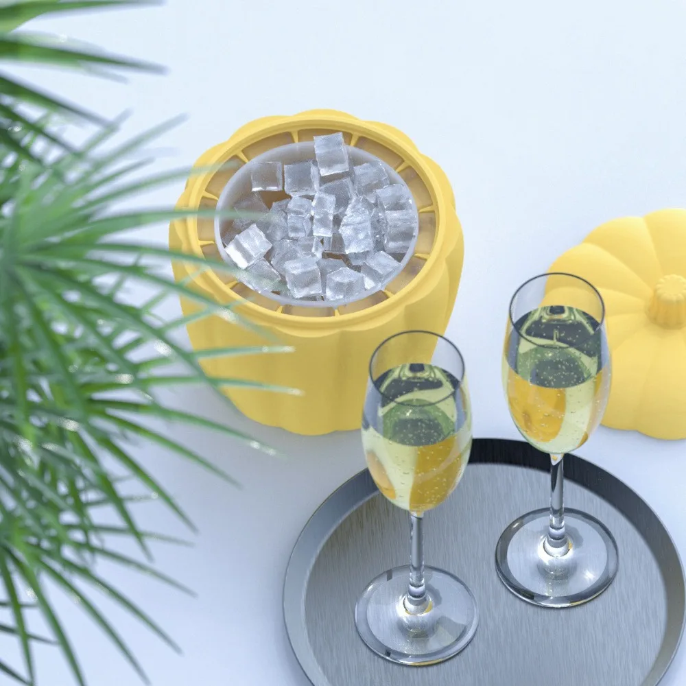 

Creative 2-in-1 Pumpkin Ice Cube Maker Silicone Portable Ice Cube Mold Multi-functional Ice Cube Tray Kitchen Tool